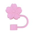 thumbnail image 2 of sunsanly Silicone Straw Cover Cap 10mm Peach Blossom Pattern Straw Toppers Cover Safe Easy Carrying Straw Caps for Cup Cleanliness, 2 of 8