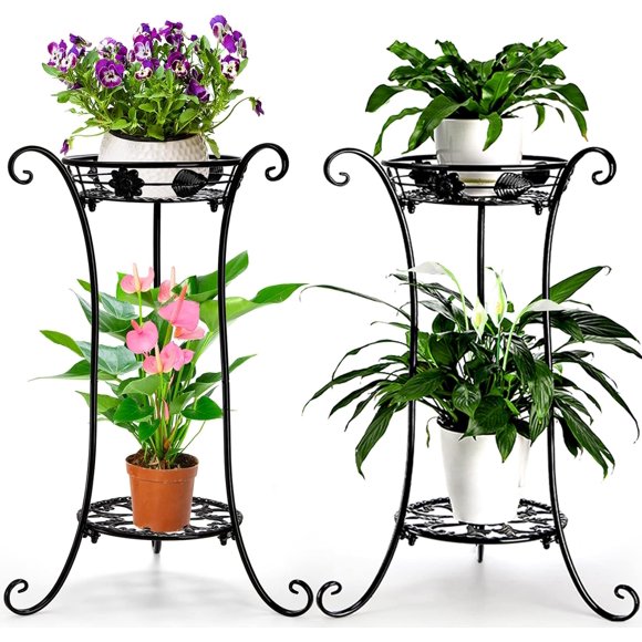 Metal Plant Stand Indoor Outdoor Iron Flower Plant Stand es Detachable Tall Modern Plant Shelf Holder for Corner Patio Living Room Garden