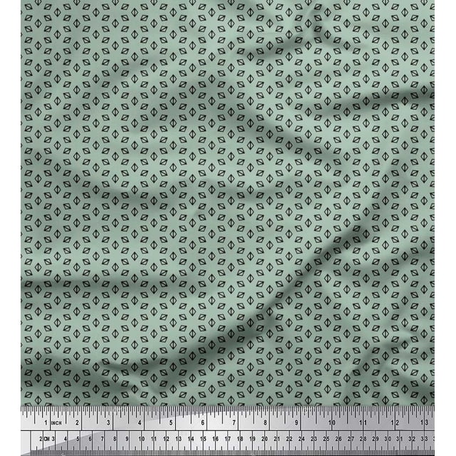 Soimoi Modal Satin Fabric Triangle Small Print Fabric by Yard 42 Inch Wide