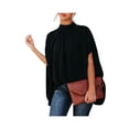 thumbnail image 2 of VISgogo Blusa de verano para mujer, manga de murciélago, camisa informal lisa/estampada con cuello simulado, blusas sueltas para mujer VISgogo moda, 2 of 3