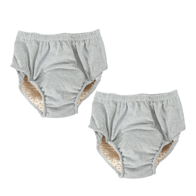 OULII 2Pcs Washable Adult Diapers Leakproof Leakproof Incontinence Underwear for Elderly Grey