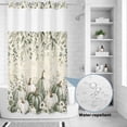 thumbnail image 3 of No Hook Shower Curtain, Fall Green Pumpkins Shower Curtains for Bathroom with See Through Top Window, Thanksgiving Eucalyptus Flowers Vintage Waterproof & Washable Bath Curtain Stand Up Stall 36"x72", 3 of 9
