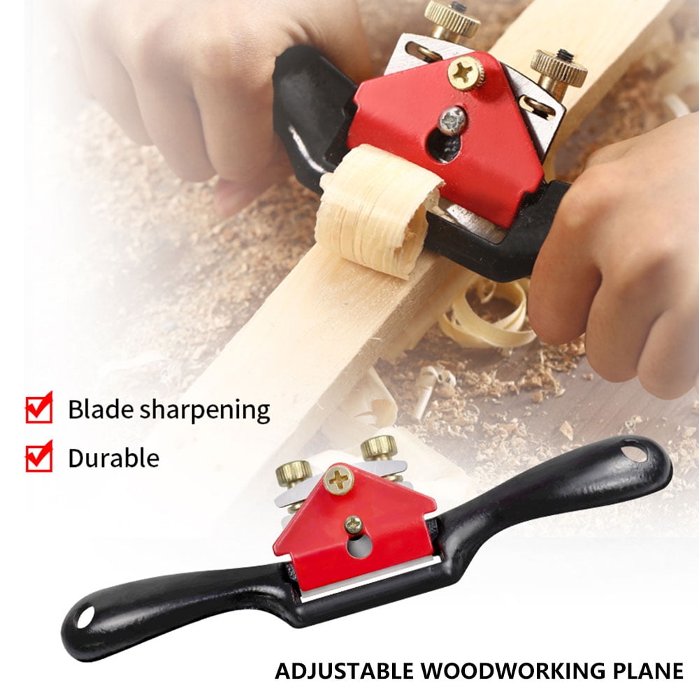 Adjustable Hand Plane Wood Planer Woodworking Tool Blade Spoke Shave Carpenter 