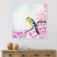 thumbnail image 2 of Designart 'Beautiful Bird Sitting On Flowering Branch' Traditional Framed Canvas Wall Art Print, 2 of 5