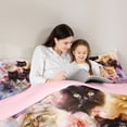 thumbnail image 5 of Castle Fairy Cartoon Floral Cats Full Size Comforter Sets,Vintage Flowers Bedding Sets, 5 of 8