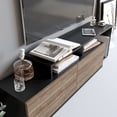 thumbnail image 3 of Nexera 58" Modern Engineered Wood TV Stand, Black & Walnut Melamine, 3 of 5
