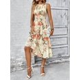 thumbnail image 4 of Sleeveless Smocked Floral Tiered Midi Dress for Women - Casual Summer Dress, 4 of 10