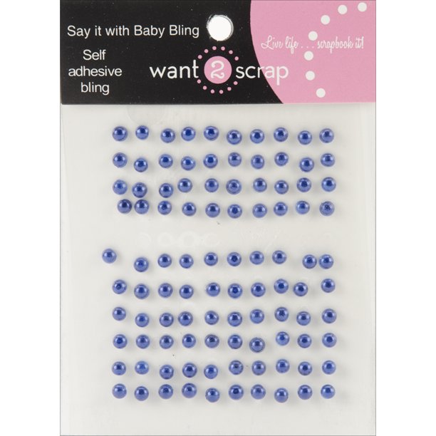 Want2Scrap SelfAdhesive Baby Bling 2.5mm 100/PkgBlue Pearls Walmart
