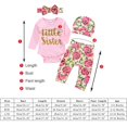 thumbnail image 6 of Forzero Children's rose sequined blouse + rose print trousers + headband + hat four-piece suit, newborn girl suit, 6 of 7