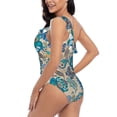 thumbnail image 4 of Goofa Vintage Floral Butterflies Pattern Women's One Piece Swimsuits Tummy Control Bathing Suits Asymmetric One Shoulder Swimwear-X-Large, 4 of 6