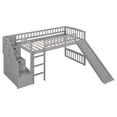 thumbnail image 4 of Generic Stairway Twin Size Loft Bed with Two Drawers and Slide,Gray, 4 of 9