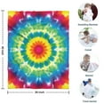 thumbnail image 4 of Rainbow Tie Dye Mandala Flower Pattern Blanket,Comfortable Soft Flannel Throw Blanket,All Season,Warm Lightweight Blankets for Sofa Bed Couch Living Room Chair,30"x40", 4 of 4