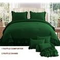 thumbnail image 2 of 1 Piece Luxury 5 Inch Two Layer Ruffle Comforter 550 GSM All Season (Twin/Twin XL Size) Premium Super Soft - 800 TC, 100% Egyptian Cotton- Solid Green Colour, 2 of 7