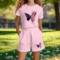thumbnail image 5 of Amidoa Girls Summer 2 Piece Outfits Floral Short Sleeve and Casual Shorts Kids Clothing Set Pink Size 6, 5 of 5
