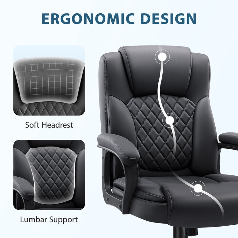 Coolhut Ergonomic Big and Tall Office Chair 400 lb Capacity, Black photo 3