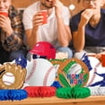 thumbnail image 3 of Party Supplies, centro de mesa de béisbol en forma de panal de abeja, 3 of 7