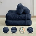 thumbnail image 3 of BALUS Folding Sofa Bed, Convertible Sleeper Couch with Foldable Memory Foam, Space-Saving Floor Bed for Living Room/Apartments, Blue, 3 of 6