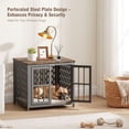 thumbnail image 3 of Ironovahome 26" Heavy Duty Dog Crate for Small Dogs, Dog Crate Furniture with Double Doors & Safe Locks, Chew-Proof & Escape-Proof Metal Dog Cage, Small Indoor Dog Kennel, Rustic Brown, 3 of 8