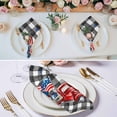 thumbnail image 3 of Cloth Napkins Set of 8 - 20x20 Inches, Independence Day Washable Reusable Table Napkins, Patriotic Flag Day Red Truck Black Plaid Soft & Absortbent Dining Napkin for Party Wedding Hotel Restaurant, 3 of 9