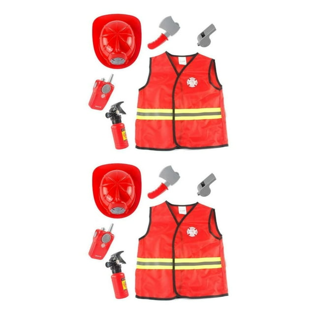 ZLight Costume Authentique de Pompier pour Enfants Déguisement Jeu de Rôle Ensemble Pompier Petit Type1 2Ensemble