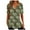 Army Green, variant on Teissuly Women's Fashion V-neck Print Casual Loose Short Sleeve Top Short Sleeve V-neck Top/Shirt