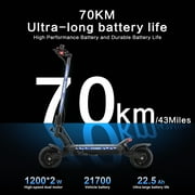 M YUME SCOOTER Hawk 2400W Electric Scooter,43MPH,43Miles Long Rang Electric Scooter for Adults E-Scooter,10 All-terrain E-scooter with 60V 22.5Ah Battery