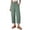 *Mint Green, variant on VBVC Women's Cotton Linen Drawstring Cropped Pants , Wide Leg Capri Pants For Women , Ladies' Lightweight Elastic Waist Trousers with Pockets,Army Green,S-2XL