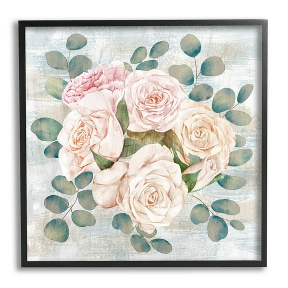 Rustic Country Roses Arrangement Botanical & Floral Graphic Art Black Framed Art Print Wall Art