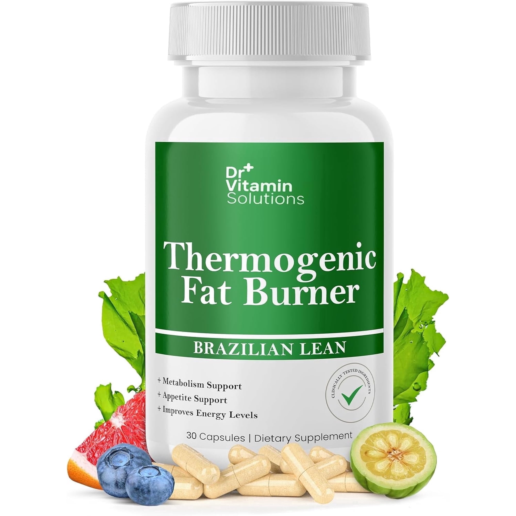 Thermogenic Fat Burner Capsules, Appetite Suppressant and Metabolism Booster, 30 Count