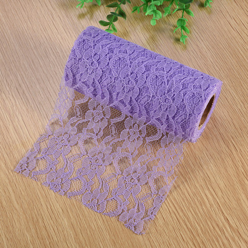 15cm 10 Yards Floral Lace Roll Chair Sashes Cover DIY Bows Wedding Table Runner 