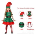thumbnail image 3 of Kids Baby Girls Santa Clause Christmas Tree Costume Dress Set Green Elf Outfits Children Xmas Cosplay Carnival Festival Clothes, 3 of 4