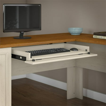 Bush Furniture Fairview L Shaped Desk With Hutch In Antique White
