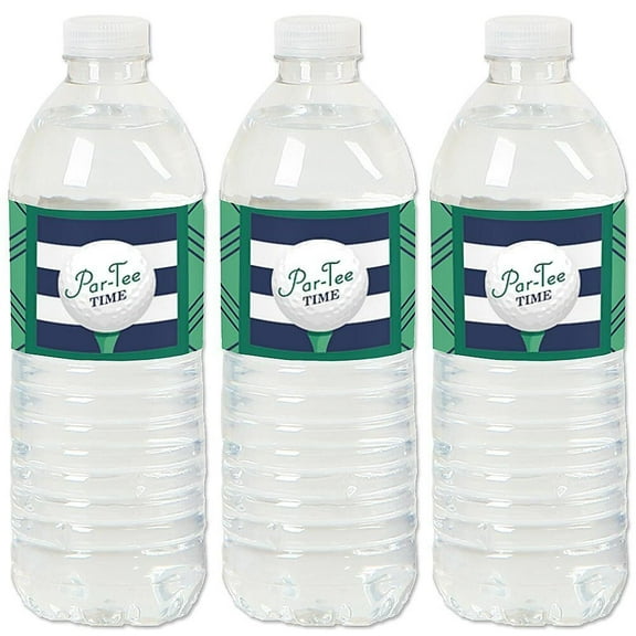 Big Dot of Happiness Par-Tee Time - Golf - Birthday or Retirement Party Water Bottle Sticker Labels - Set of 20