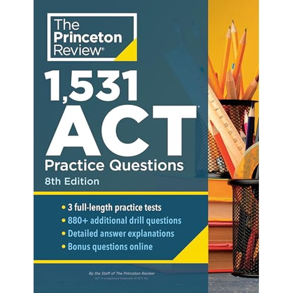 Pre-Owned 1,531 ACT Practice Questions, 8th Edition: Extra Drills & Prep for an Excellent Score (College Test Preparation) Paperback
