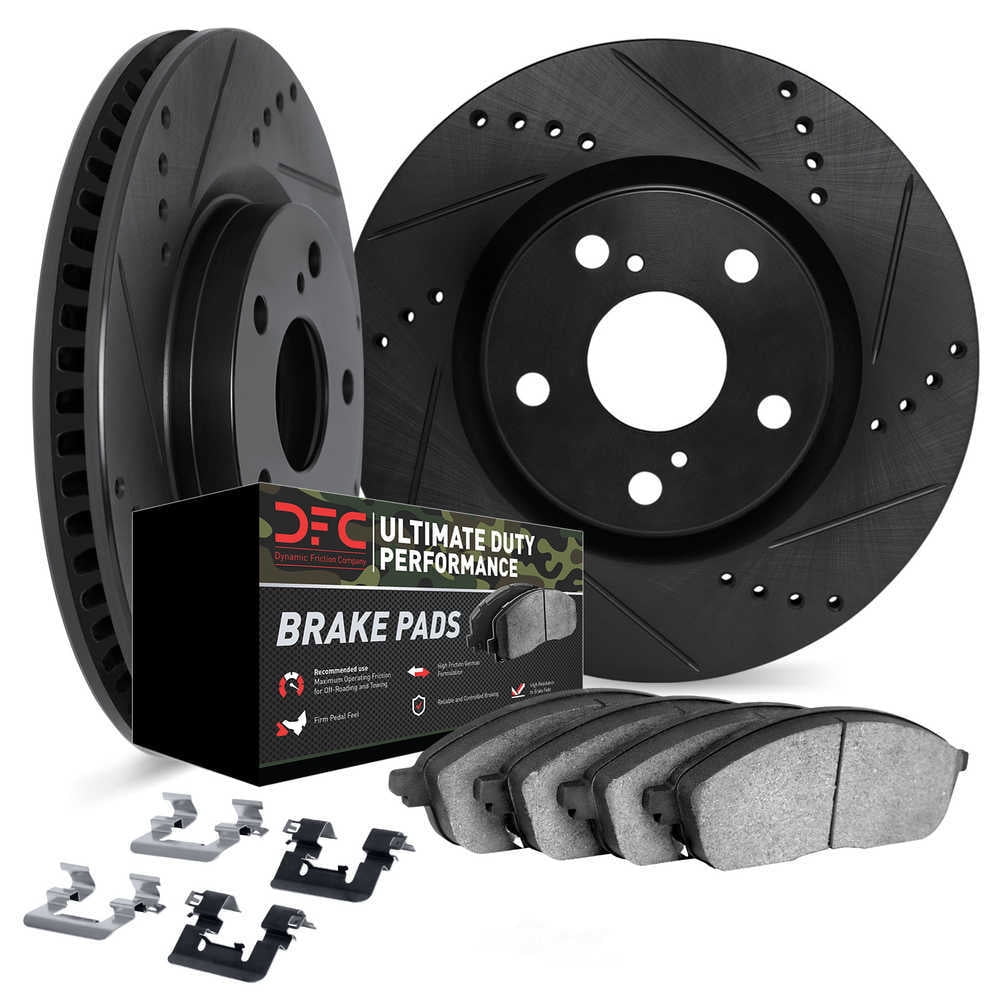 Dynamic Friction Company 8412-40018 DFC Rotors-Drilled and Slotted-Black with Ultimate Duty