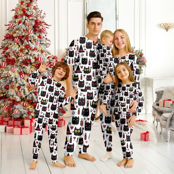2026 Matching Family Halloween Pajamas Set, Fall Sleepwear, Ghost & Pumpkin Printed Holiday Sleepwear, Soft Loungewear PJs Outfit