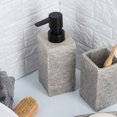 thumbnail image 6 of Bath Square Resin Hand Soap & Lotion Dispenser Stone Effect 9 FL OZ Gray, 6 of 8