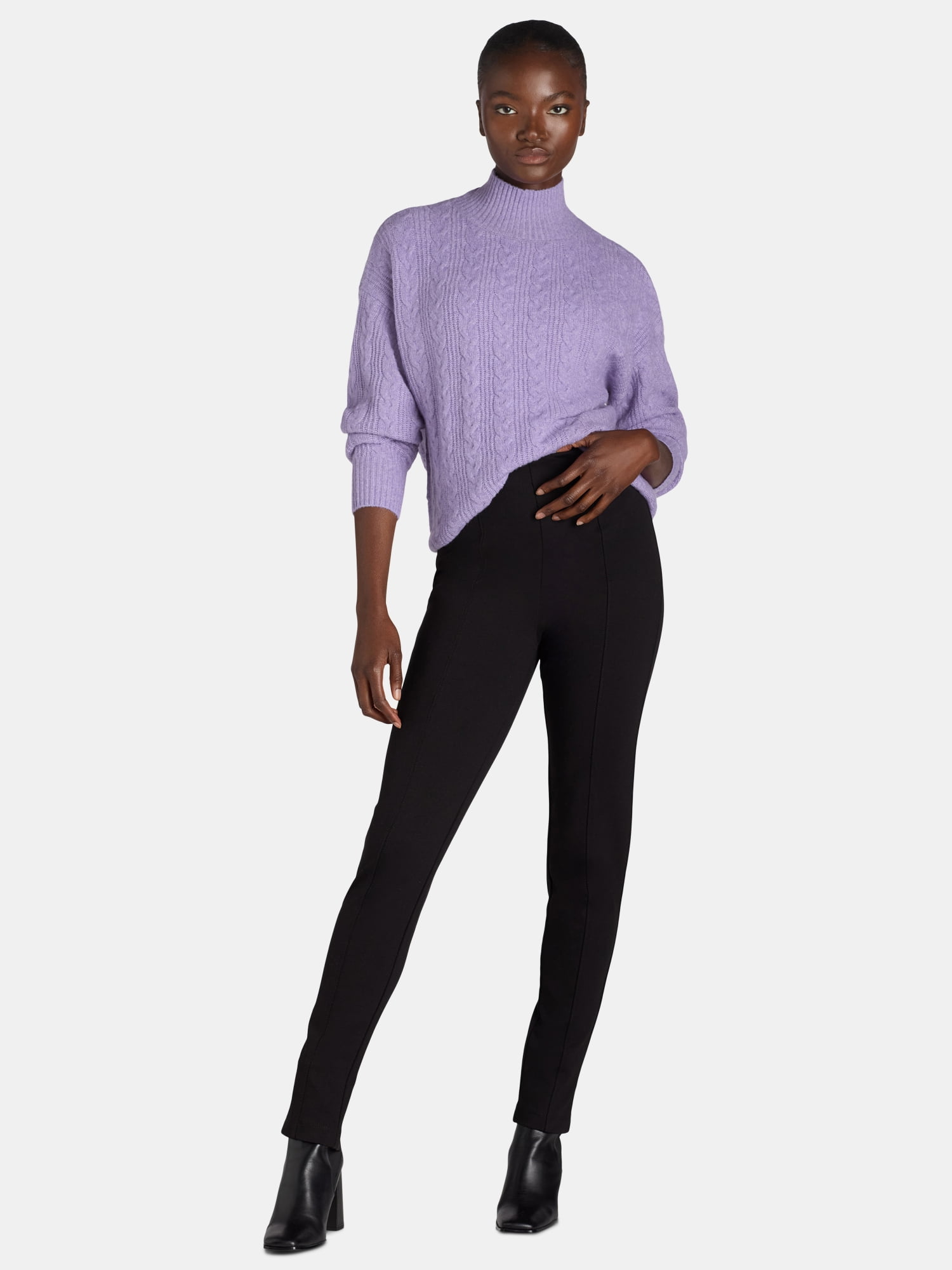 Time and Tru Women's Skinny Ponte Knit Pants, 29" Inseam, Sizes XS-XXXL