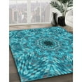 thumbnail image 3 of Ahgly Company Machine Washable Indoor Rectangle Transitional Dark Cyan Green Area Rugs, 6' x 9', 3 of 7