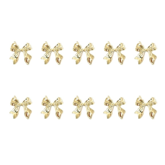 10Pcs Metal Nails Studs Bows Ribbon Nails Rivets Nails Nails Art Jewels Bows Nails Charm for Nails Art Designs