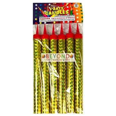 Beyond Global Sparkling Party Firework Candle, Small, 6 Count