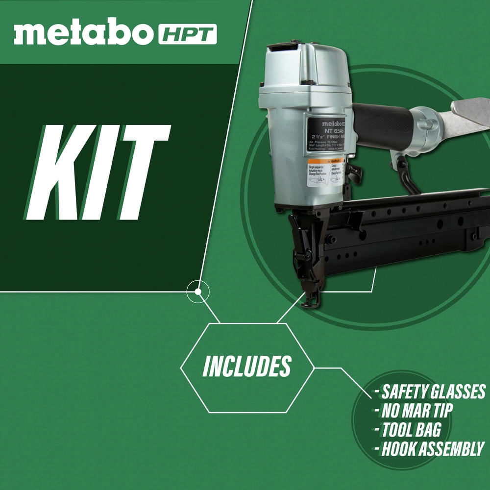 Metabo HPT NT65A5M, 16 Gauge Pro Finish Nail Gun, 120PSI