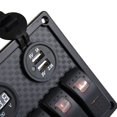 thumbnail image 3 of 6Gang Toggle Switch Panel Breaker Orange LED 2 USB RV Car Marine Boat Voltmeter, 3 of 12