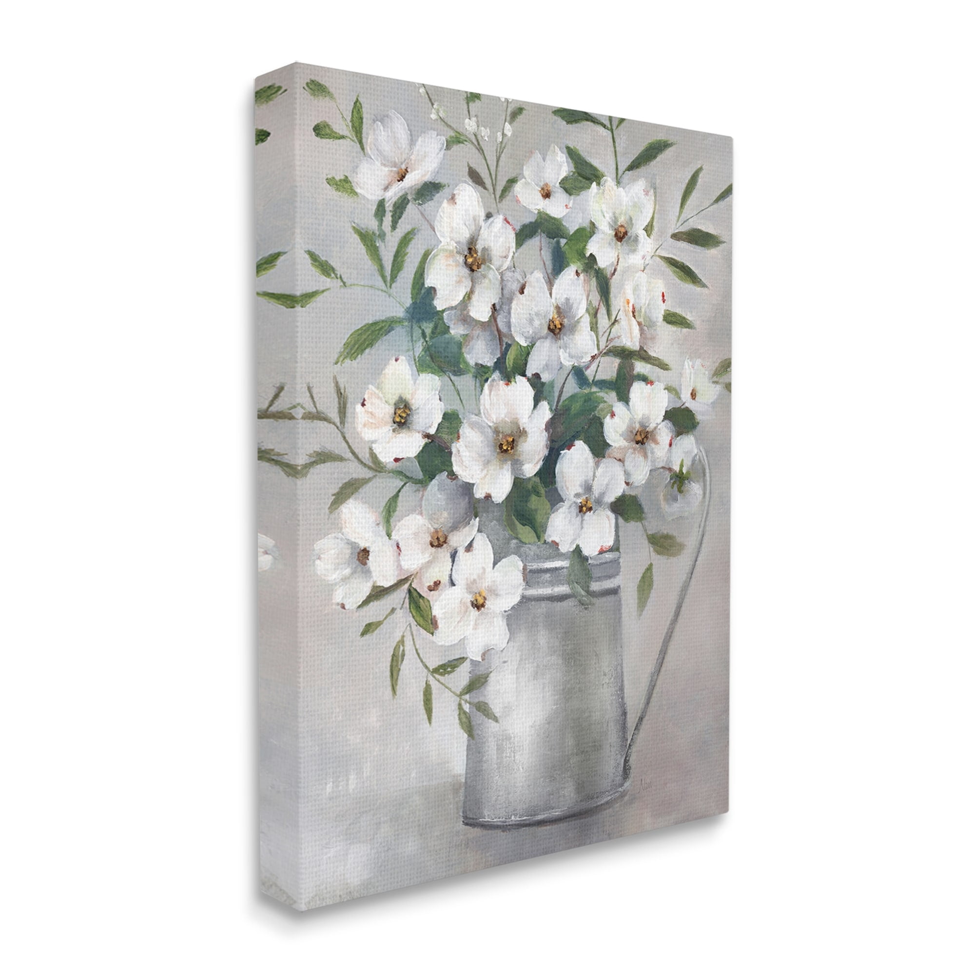 Stupell Industries Farmhouse Dogwood Floral Garden Botanical & Floral Painting Gallery Wrapped Canvas Print Wall Art