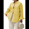 thumbnail image 2 of Camisas de Mujer con Botones, Blusas de Rayas de Larga, Blusas Casuales de Moda 2025 Amarillo XL, 2 of 7
