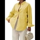 thumbnail image 2 of Camisas de Mujer con Botones, Blusas de Rayas de Larga, Blusas Casuales de Moda 2025 Amarillo M, 2 of 7