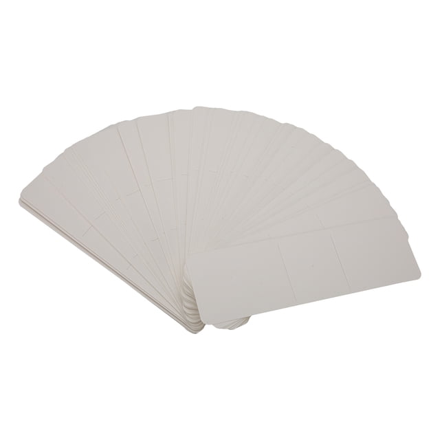 50 fundas para marcapáginas de papel kraft, para manualidades, de 5,9 x 1,8 pulgadas, para exhibir joyas, de ganchillo, color blanco.