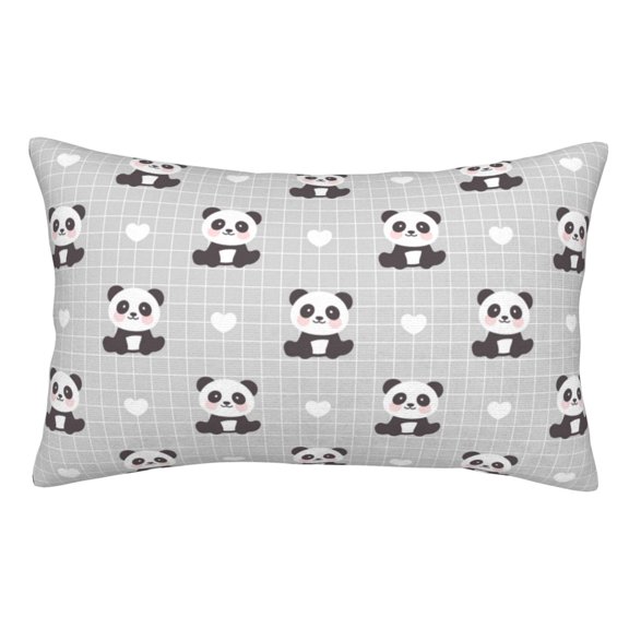 Fuzoiu Panda Bear Print Pillow Case with Hidden Zipper,Pillow Covers,Soft and Comfortable Pillowcase-14"x20"