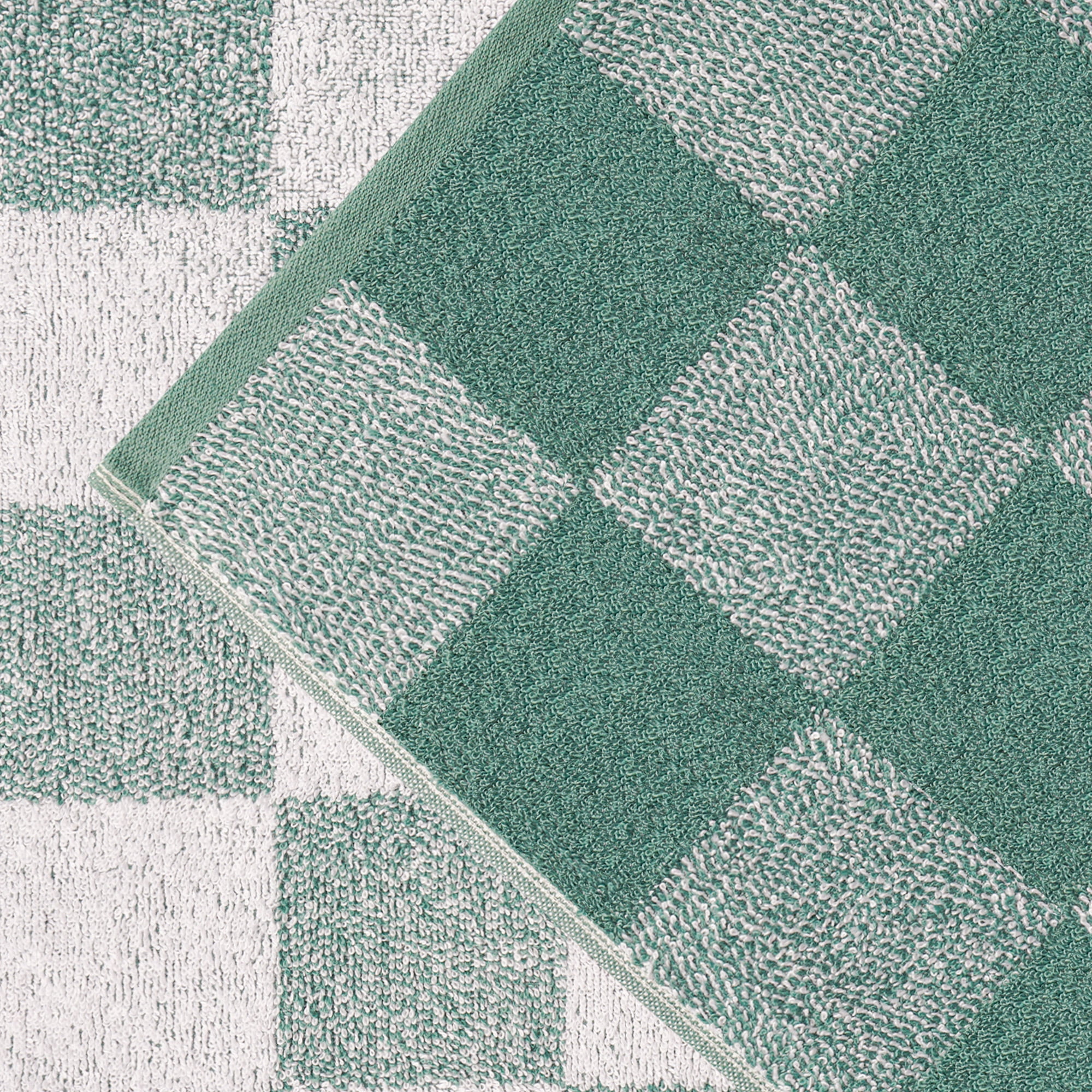 Mainstays Performance Checkered Bath Towel, 54" x 30", Sage - Pack of 4