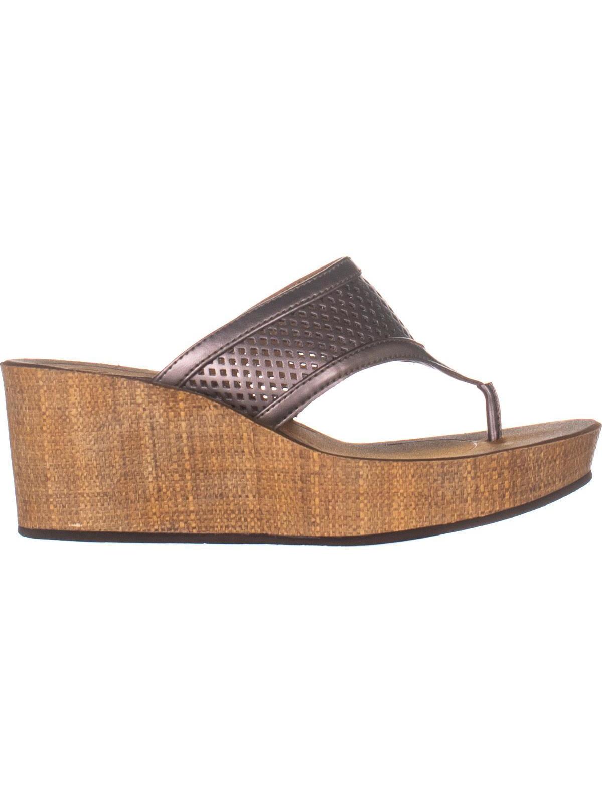 clarks collection women's avaleen ocean platform wedge thong sandals